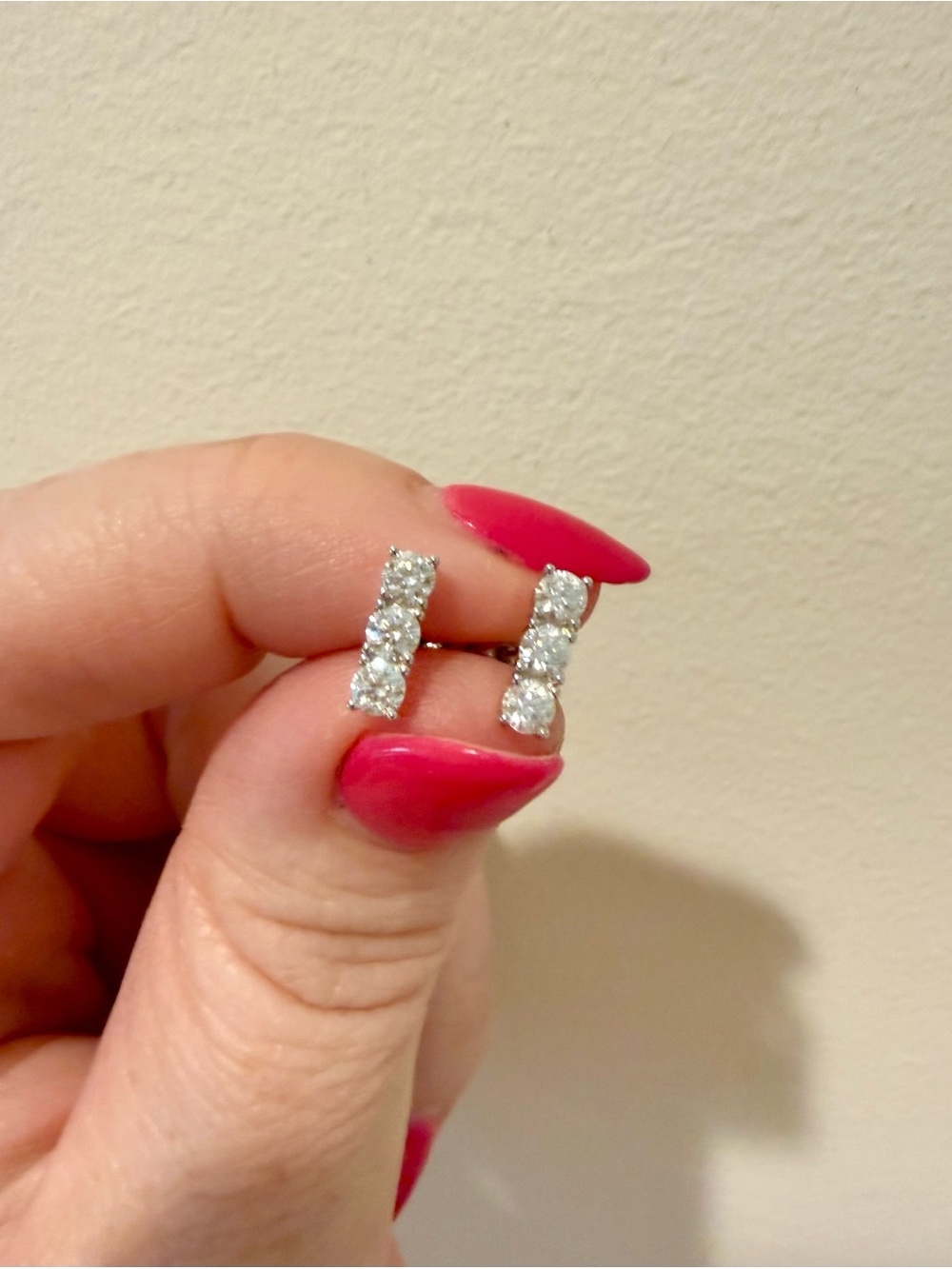 New Moissanite and Silver Screwback Earrings